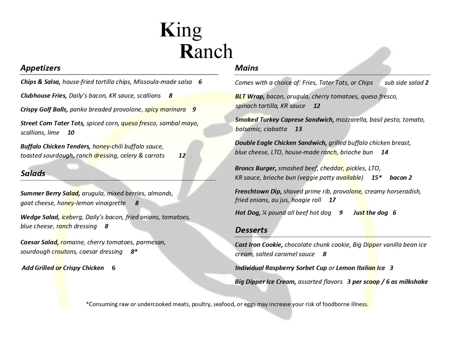 Dining King Ranch Mountain Golf Course